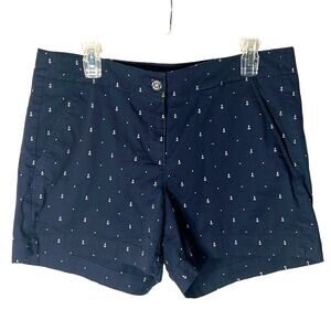 Nautica Size 12 Navy Anchor Embroidered Pattern Shorts